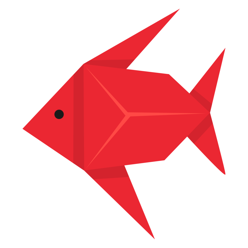 Dibujo pez rojo de origami